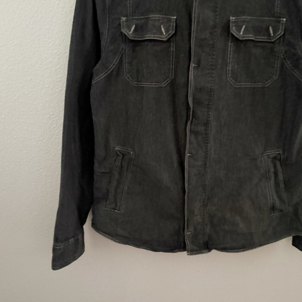 ALLSAINTS | Charcoal White Hooded Utility Jacket Minimalist Outerwear | Medium - Picture 4 of 9